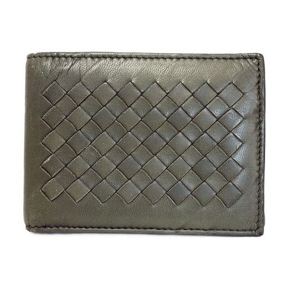 Bottega Veneta Bifold Wallet Intrecciato 113112 Khaki...